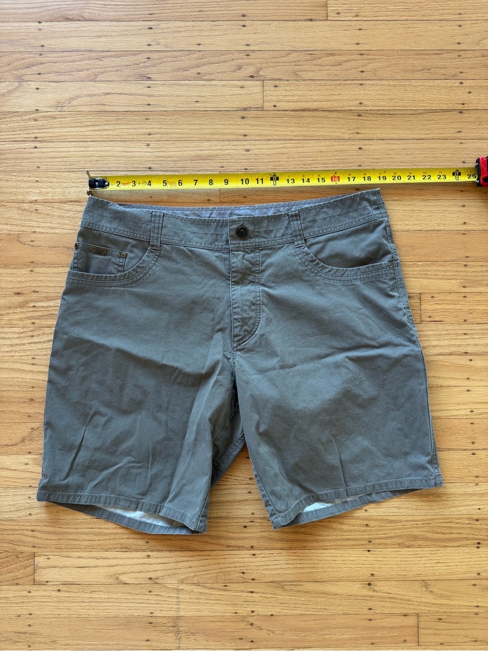 Kuhl Shorts Mens 38 Green Revolvr Cargo Canvas Nylon Stretch Hiking Outdoor